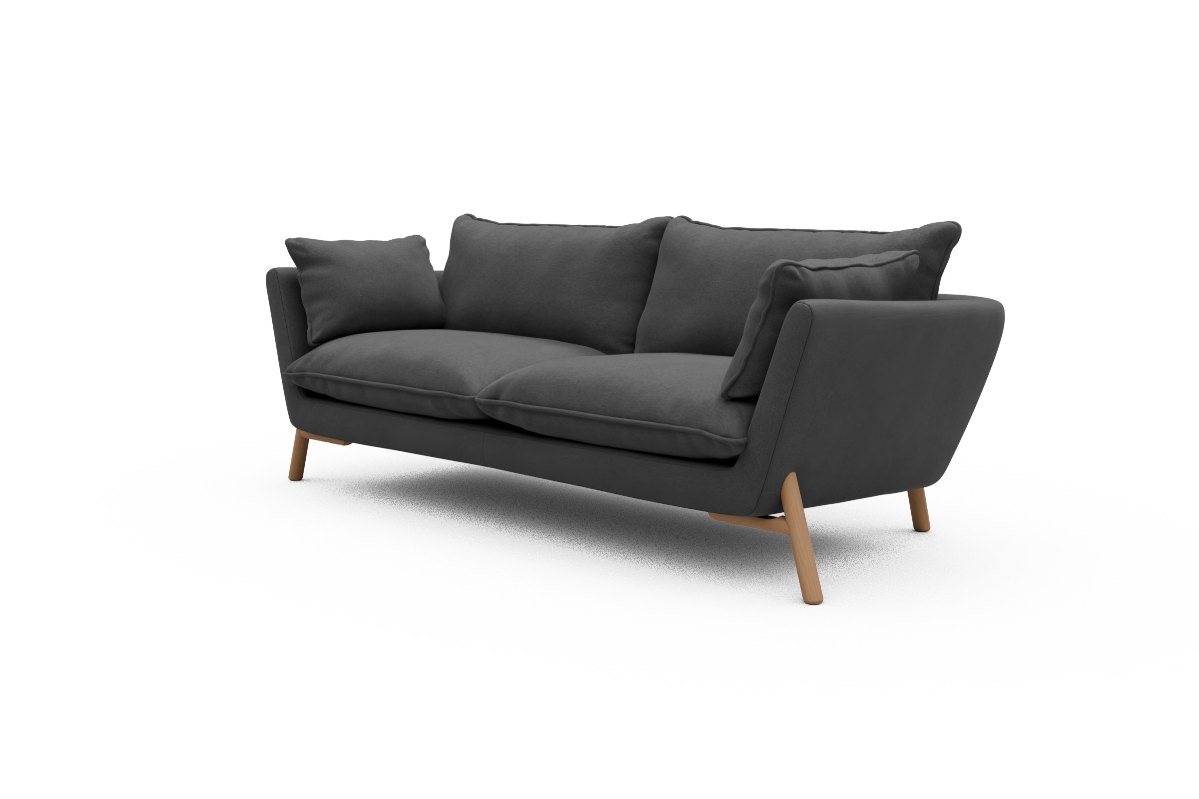 Sofa Emil PREMIUM 3-Sitzer Beinfarbe Eiche Natur Satya-Zinc