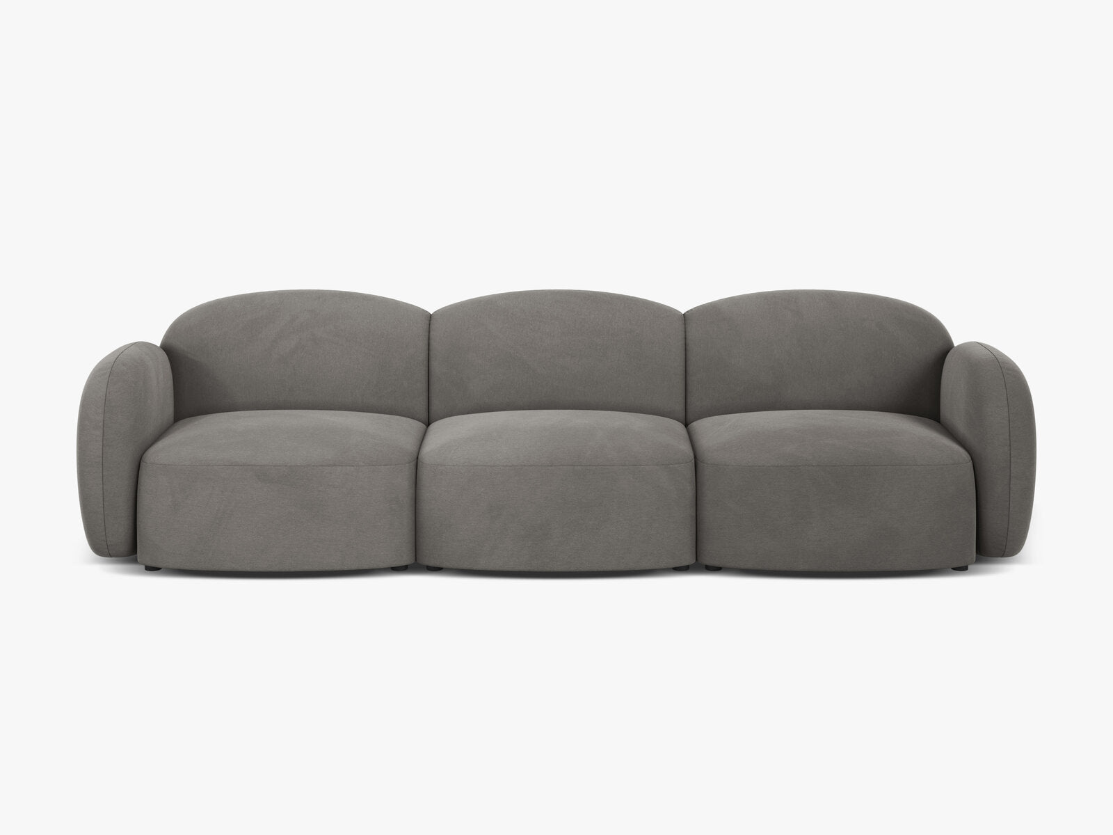 Micadoni Sofa Blair 3-Sitzer Samt Casino Hellgrau