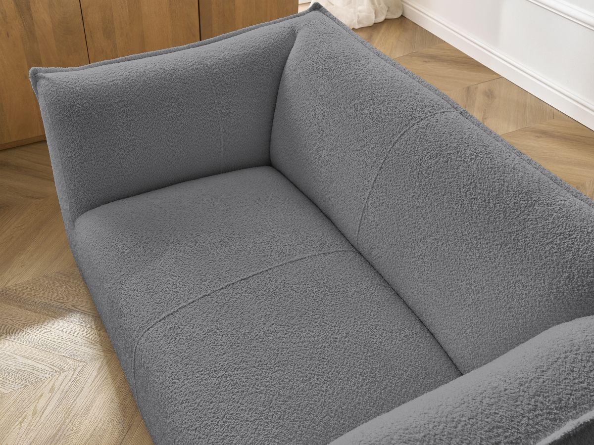 Bobochic Giorgia Sofa 2-Sitzer Bouclé-Stoff Dunkelgrau