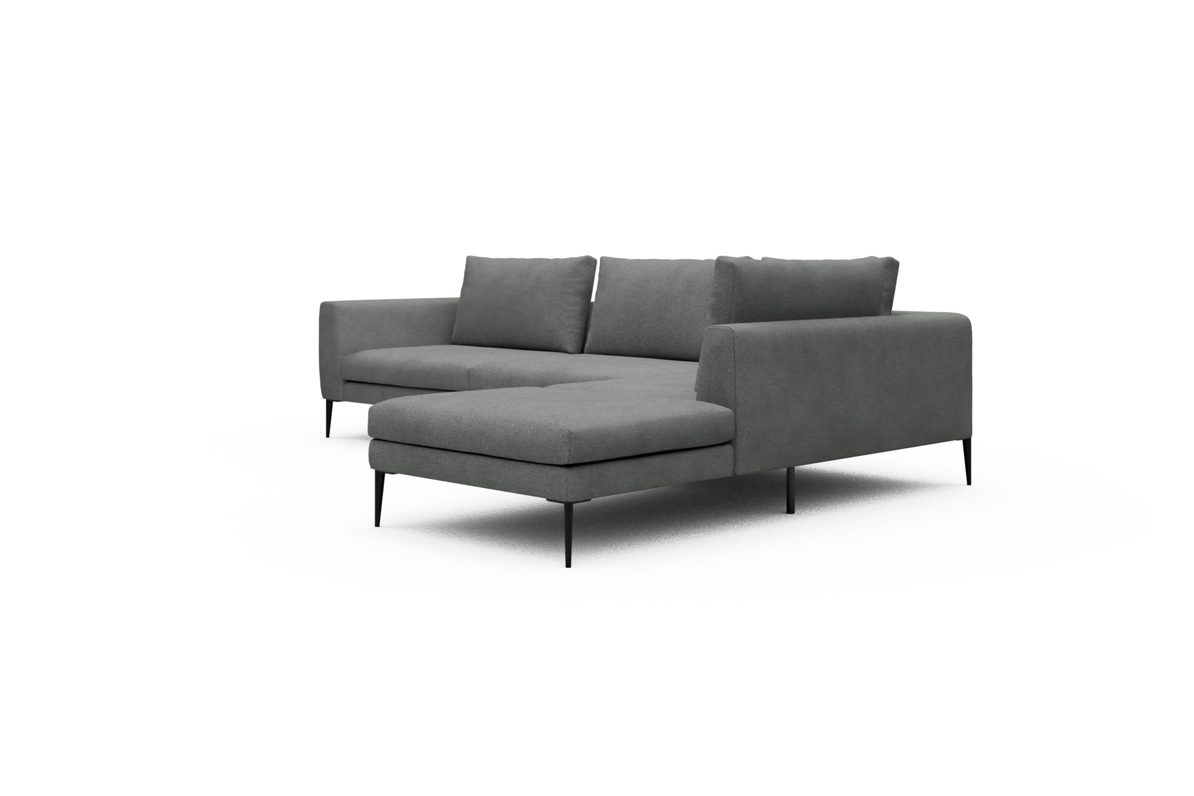 Ecksofa Paul Relax-Ecke links mit 3-Sitzer Boucle-Ash-Grey