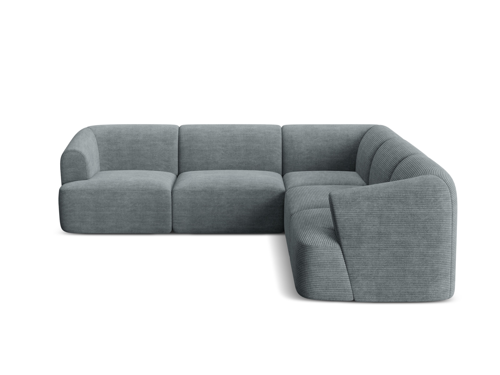 Cosmopolitan Design Symmetrisches Ecksofa Campi 6-Sitzer Kord Lincoln D Dunkelgrau Melange