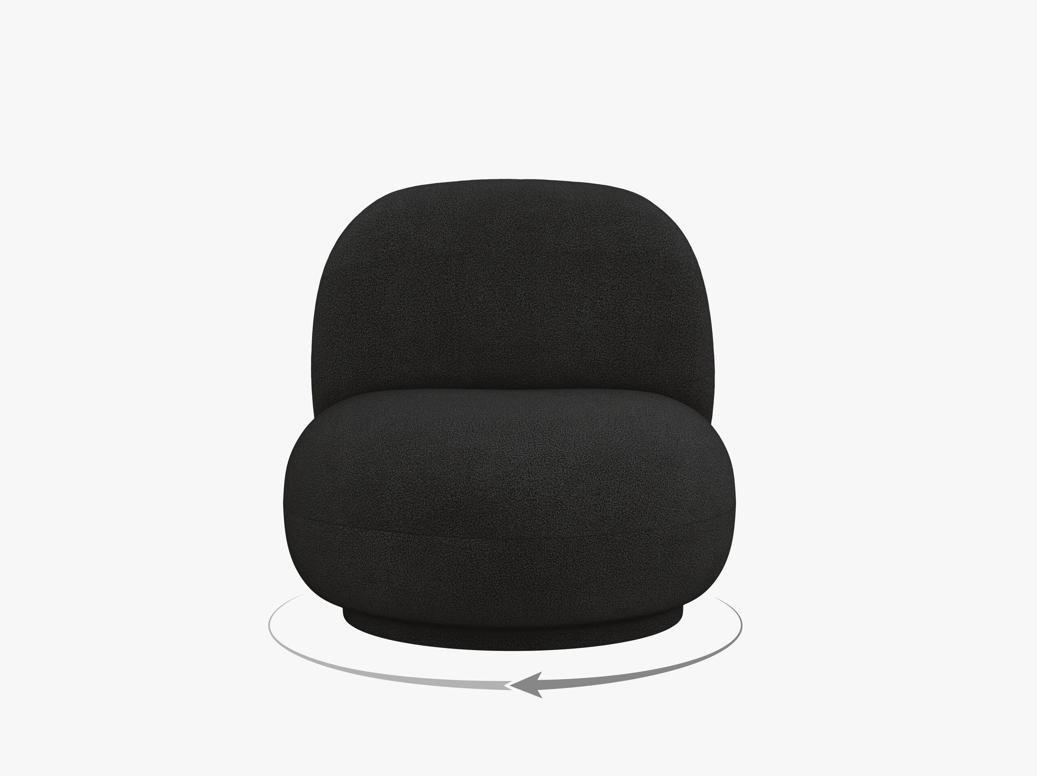 Micadoni Drehbarer Sessel Chuck Boucle Schwarz