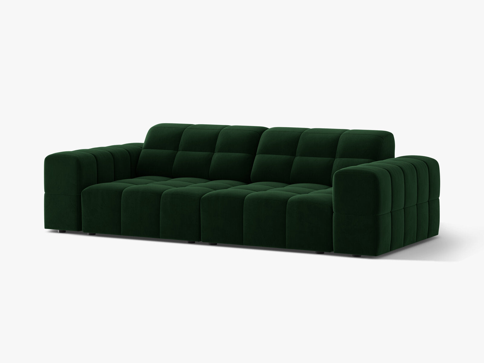Micadoni Sofa Jennifer 3-Sitzer Samt Bluvel Flaschengrün