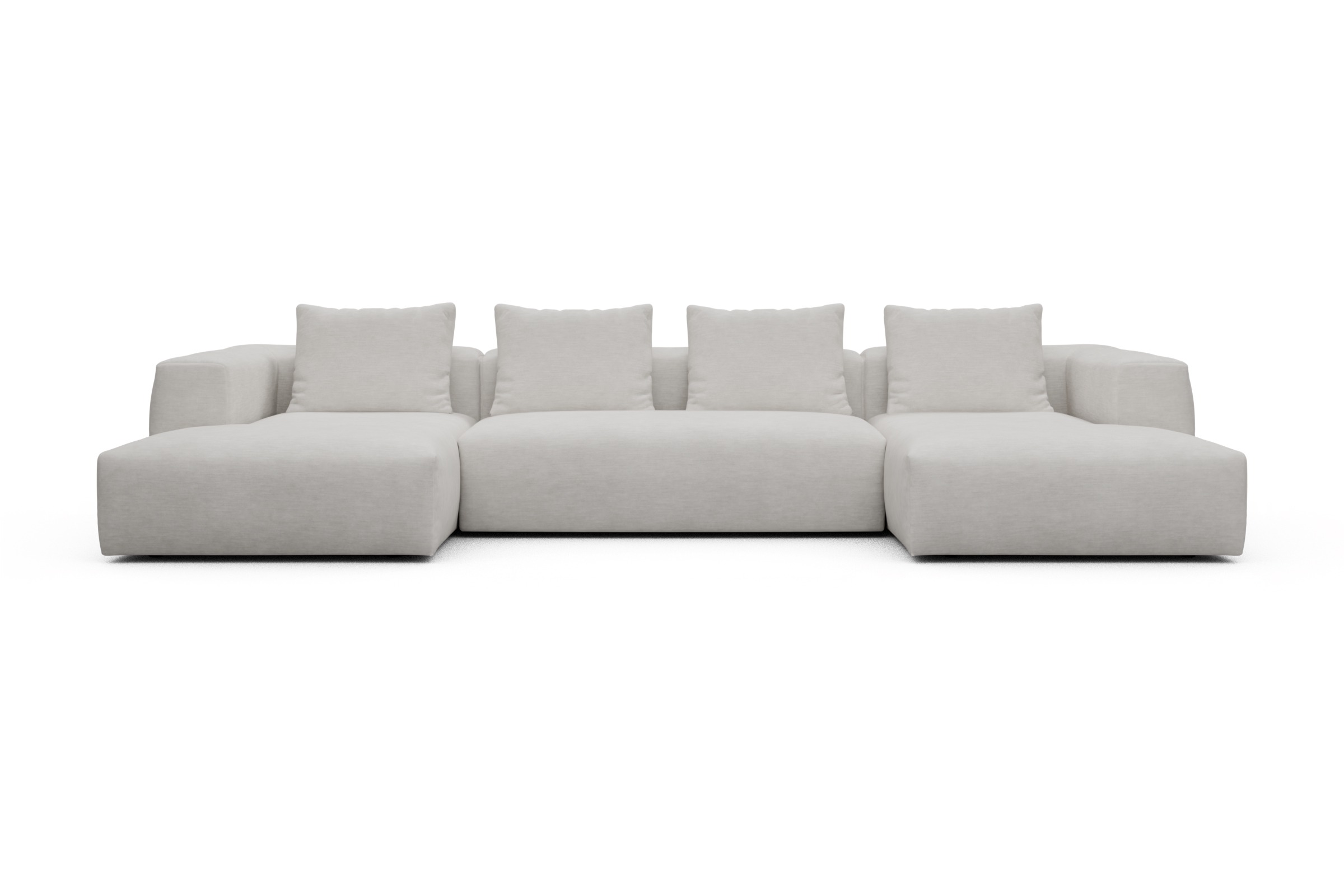 Skandi Home Wohnlandschaft Fred mit 2-Sitzer und Chaiselongue beidseitig Vivus-Dusty-Off-White moebelfaktor