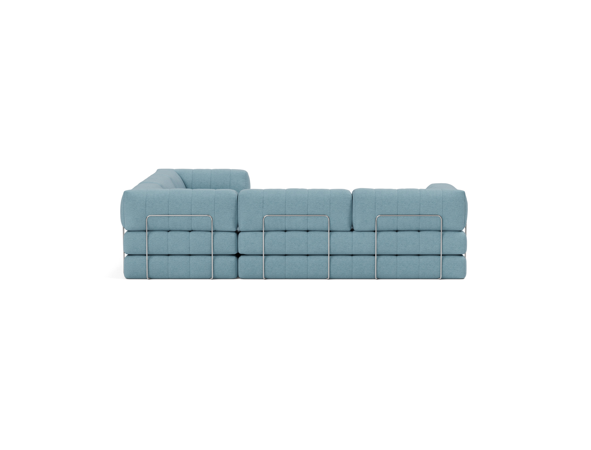 Eck-Schlafsofa CozyPad mit Armlehnen Flachgewebe Mixed Dance 525-Light-Blue
