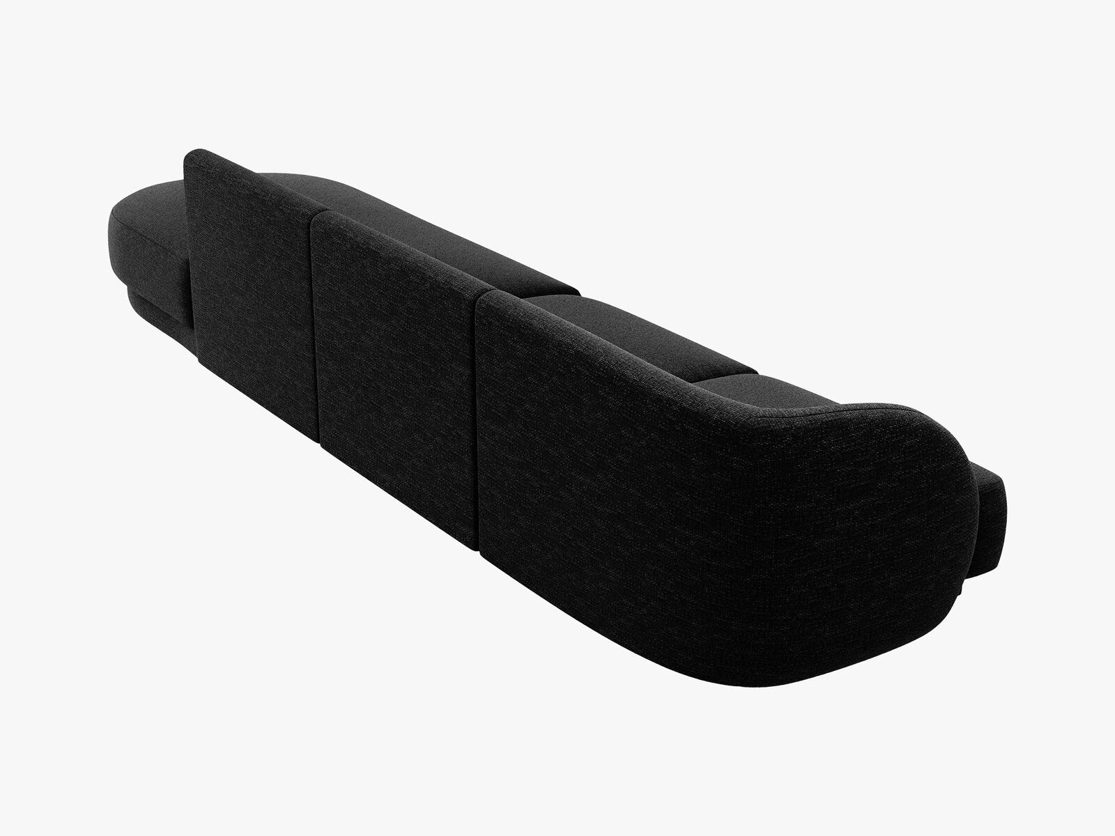 Micadoni Sofa Miley 4-Sitzer Rechts Chenille Haga Schwarz