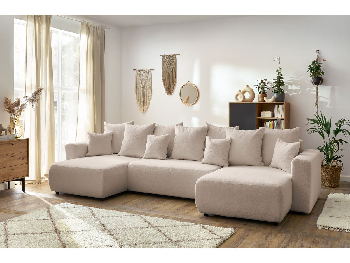 Bobochic Envy Wohnlandschaft Bouclé-Stoff Beige