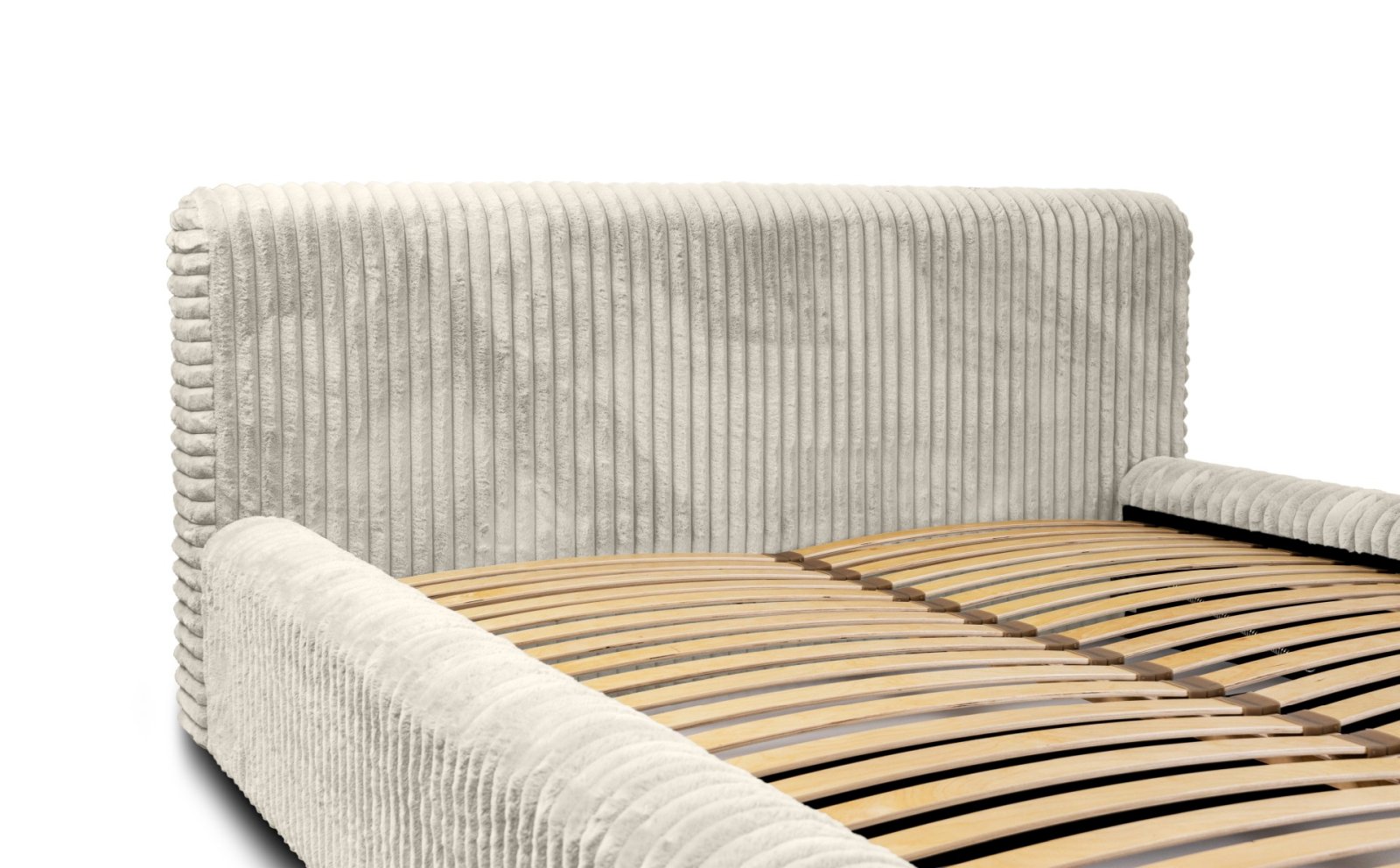 Polsterbett Miloa Softcord mit Fellstruktur 180x200 mit Holzrahmen Vito 23
