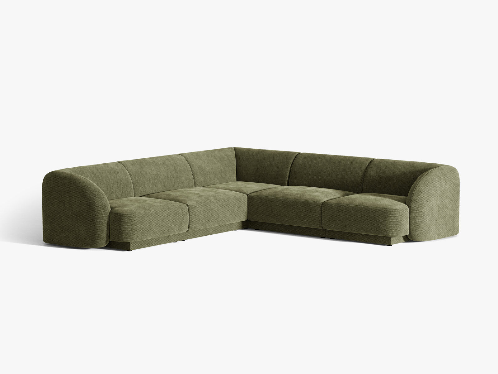 Micadoni 5-Sitzer Symmetrisches Ecksofa Miley Chenille Eden Grün