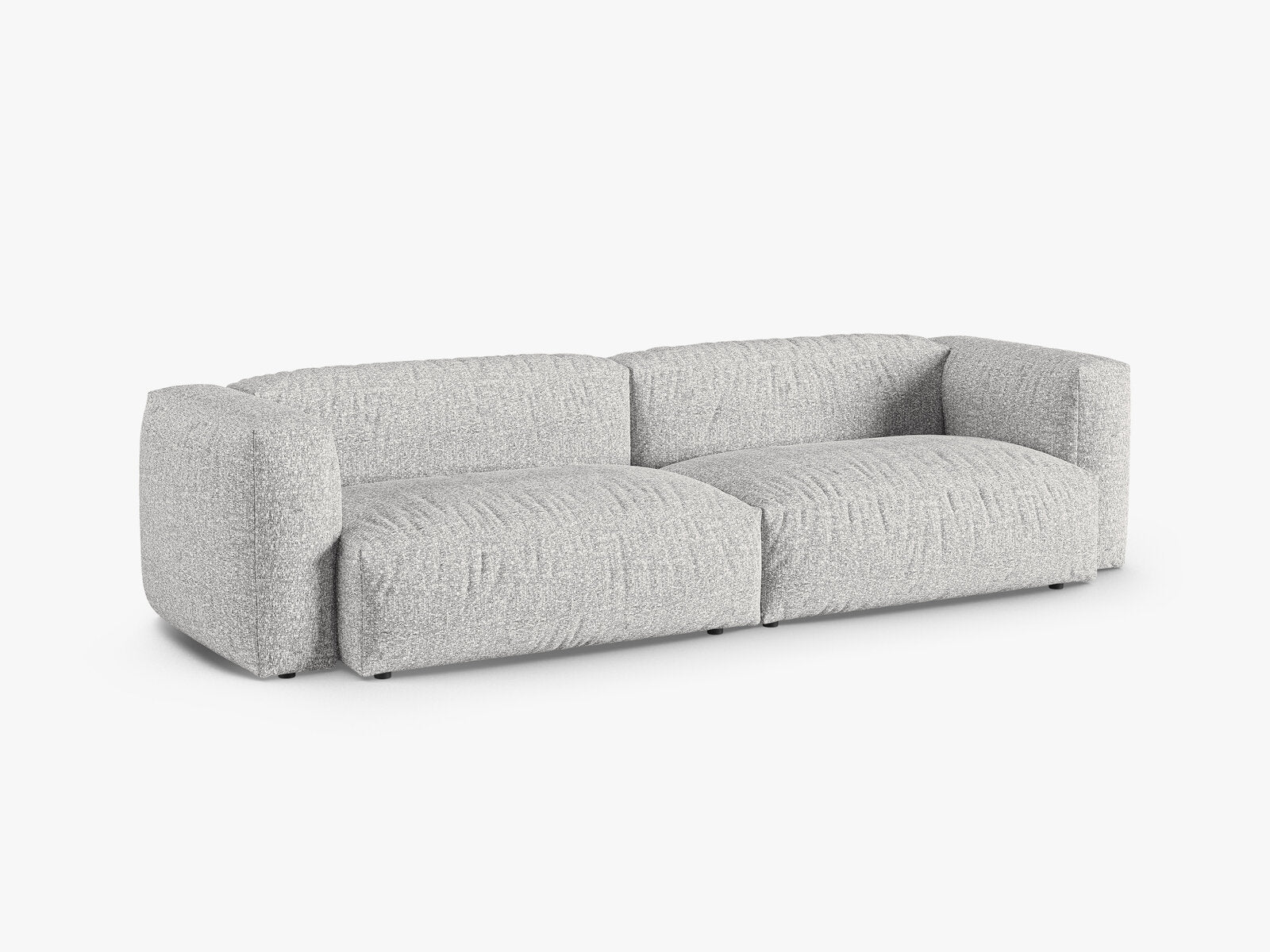 Micadoni Sofa Martina 4-Sitzer 90cm Sitztiefe Boucle Monet Silber
