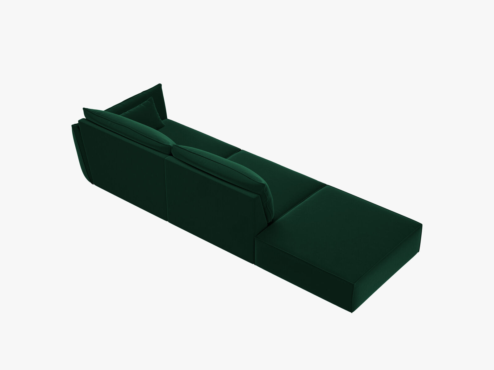 Micadoni Sofa Kaelle 4-Sitzer Links Samt Bluvel Flaschengrün
