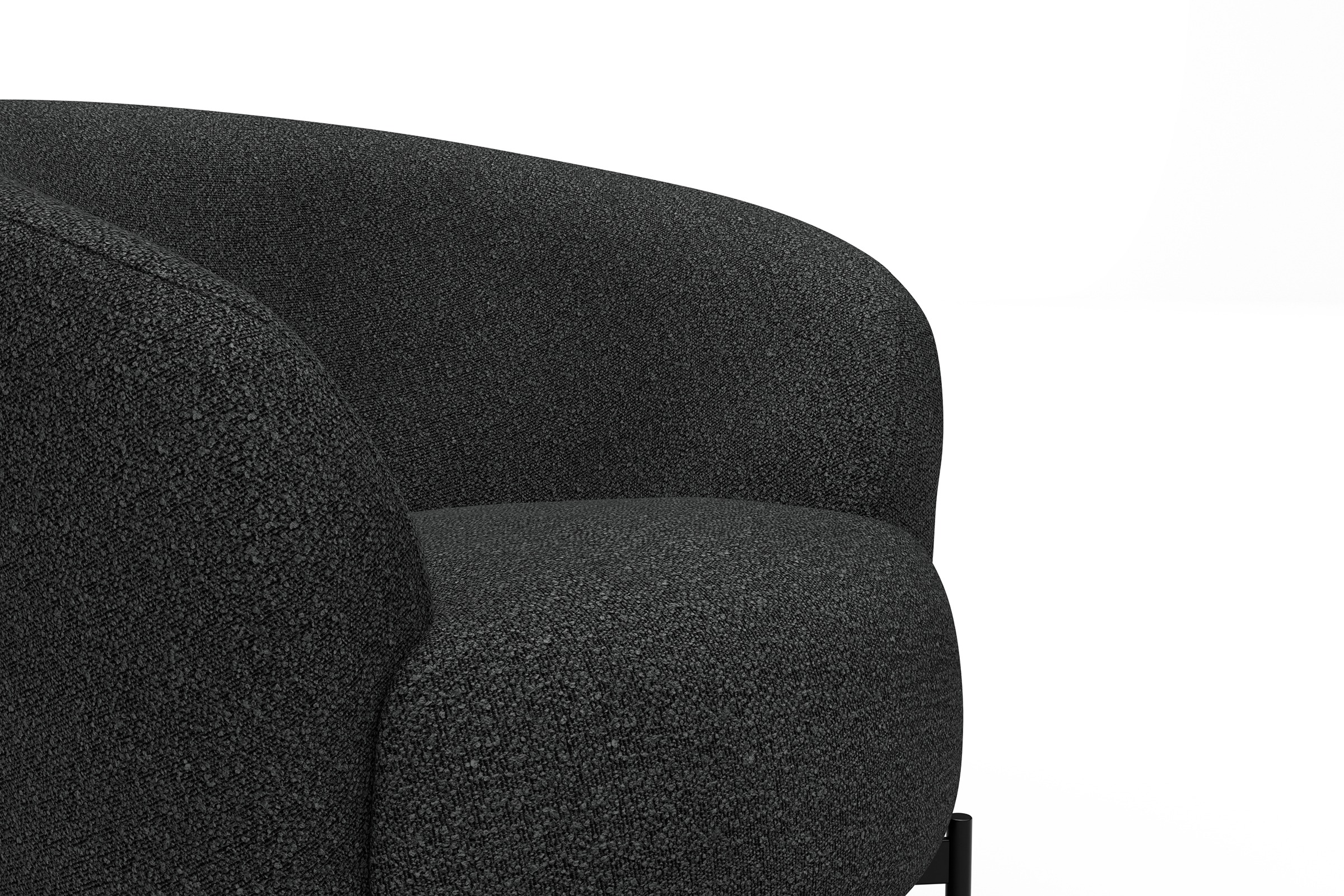 Sessel Ronda X-Metallgestell Schwarz Boucle-Charcoal