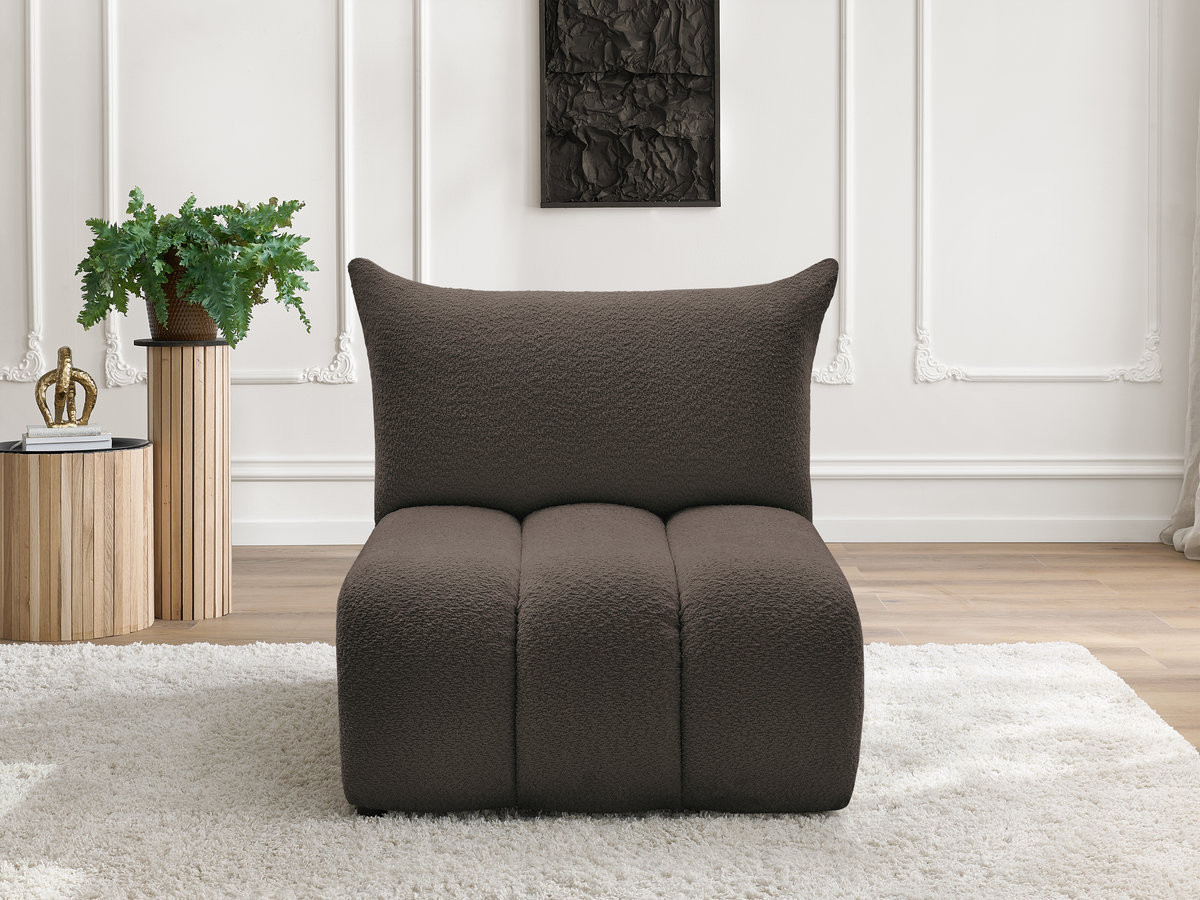 Bobochic Azra Sofamodul 1-Sitzer 90 × 112 cm Bouclé-Stoff Braun