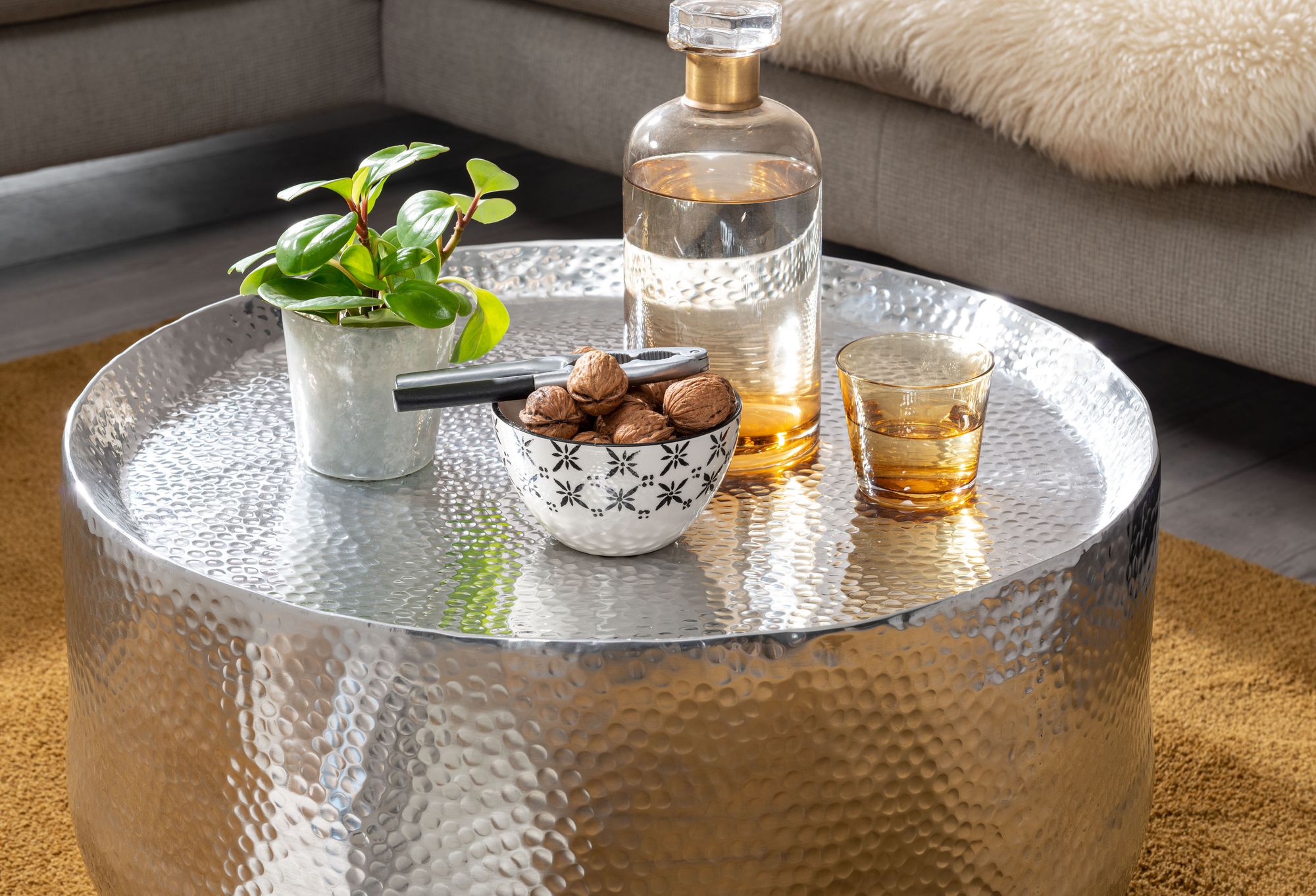 Couchtisch Brekke Silber Ø 60 × H 35 cm