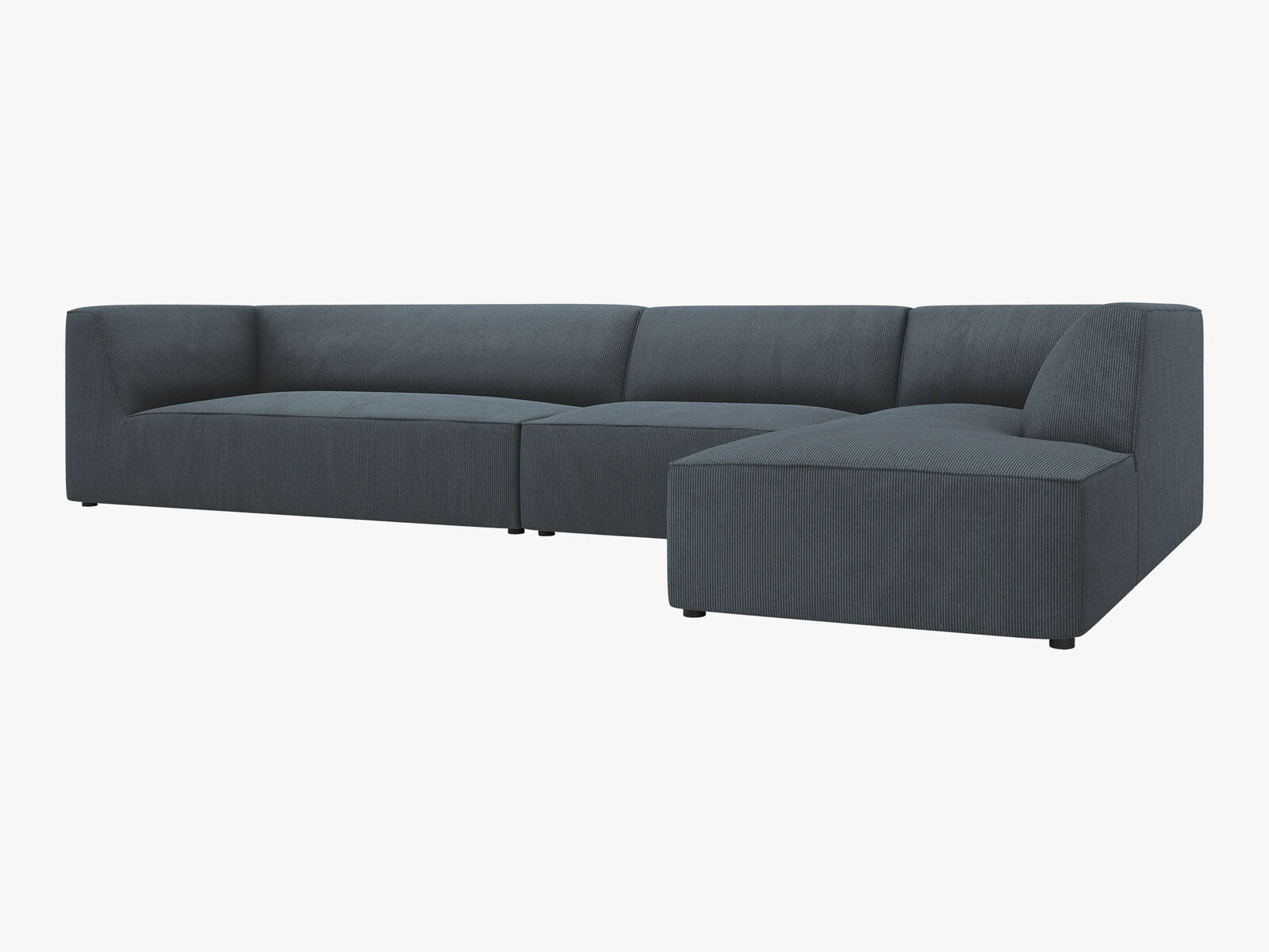 Micadoni Ecksofa Ruby 5-Sitzer Rechts Kord Scala Blau