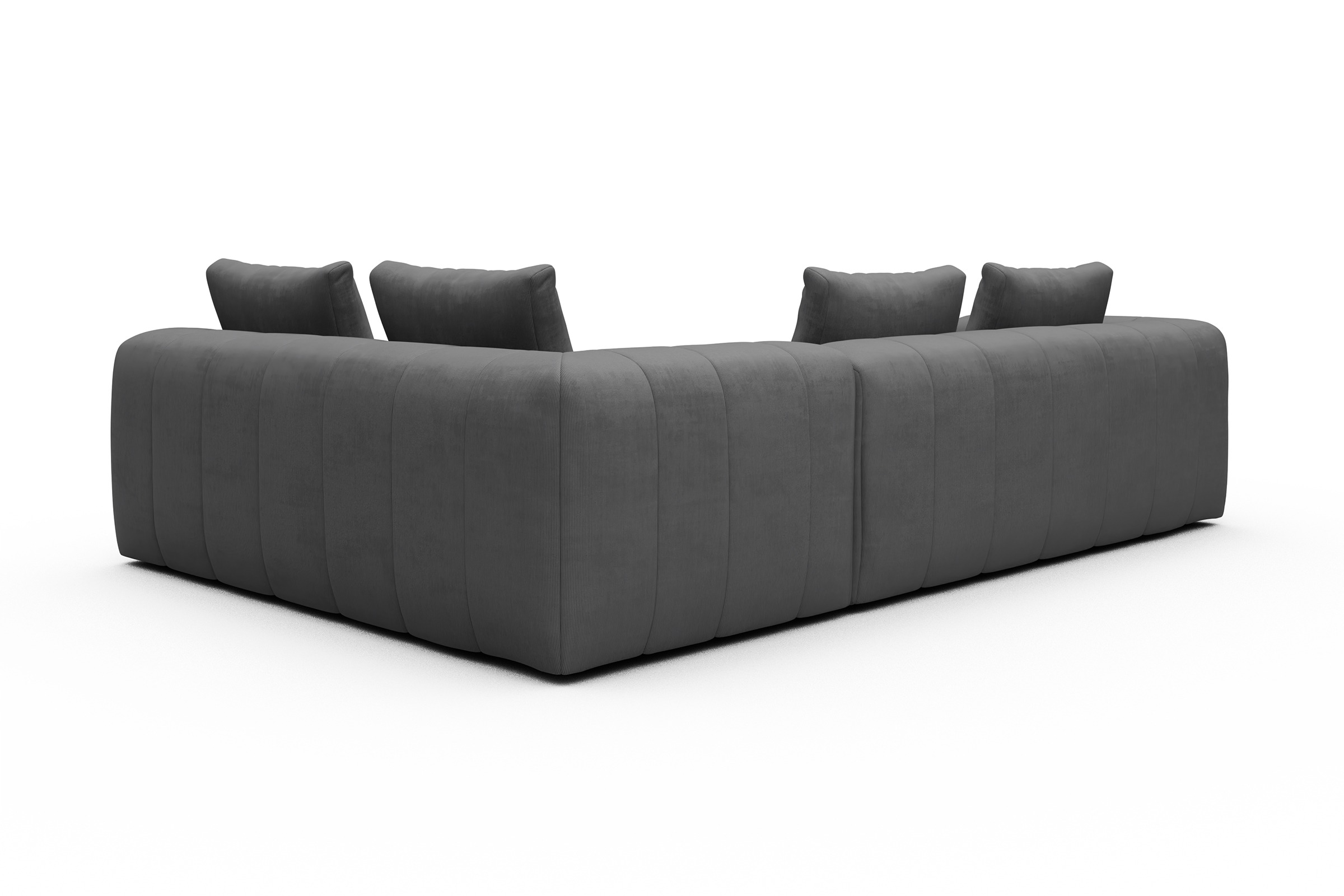 Ecksofa Hugo 2x 2,5-Sitzer Armlehne links Cordufine-Grey