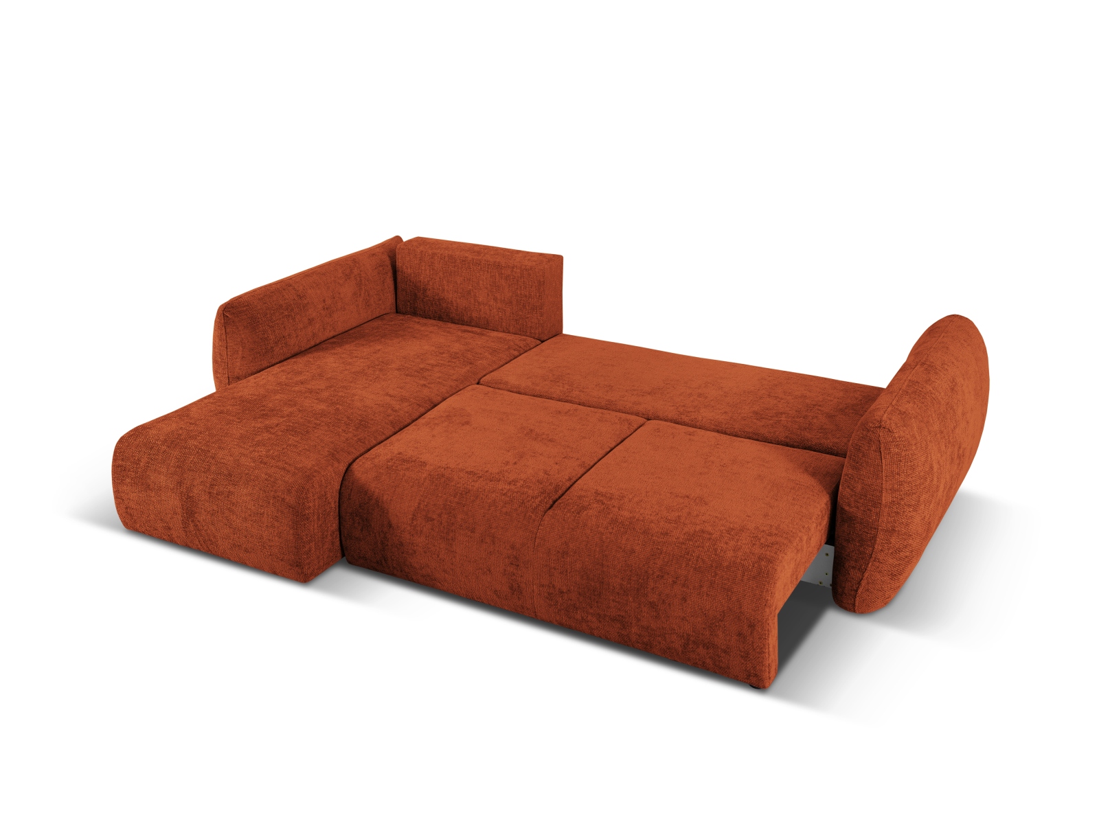 Cosmopolitan Design Ecksofa Matera 4-Sitzer mit Schlaffunktion Chenille Eden Ziegel Links