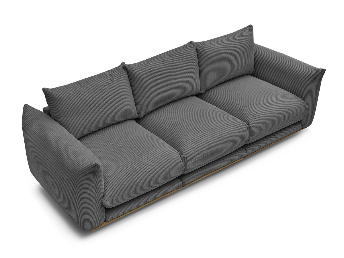 Bobochic Ernest Sofa 3-Sitzer 266 × 106 cm Cordsamt Dunkelgrau