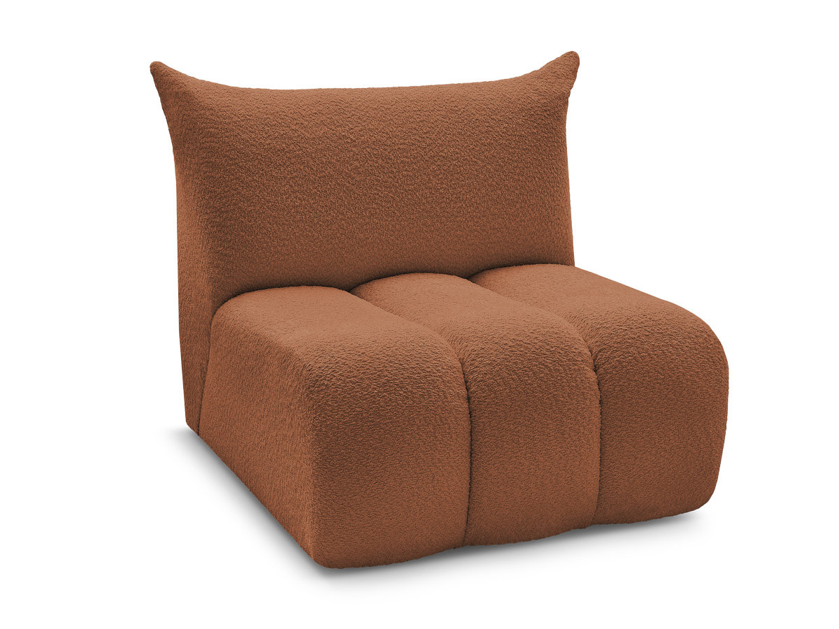 Bobochic Azra Sofamodul 1-Sitzer 90 × 112 cm Bouclé-Stoff Orange