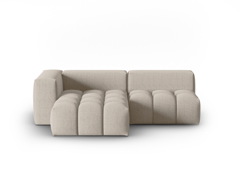 Cosmopolitan Design Ecksofa Verona 3-Sitzer offen Strukturierter Stoff Sorella Sand Links