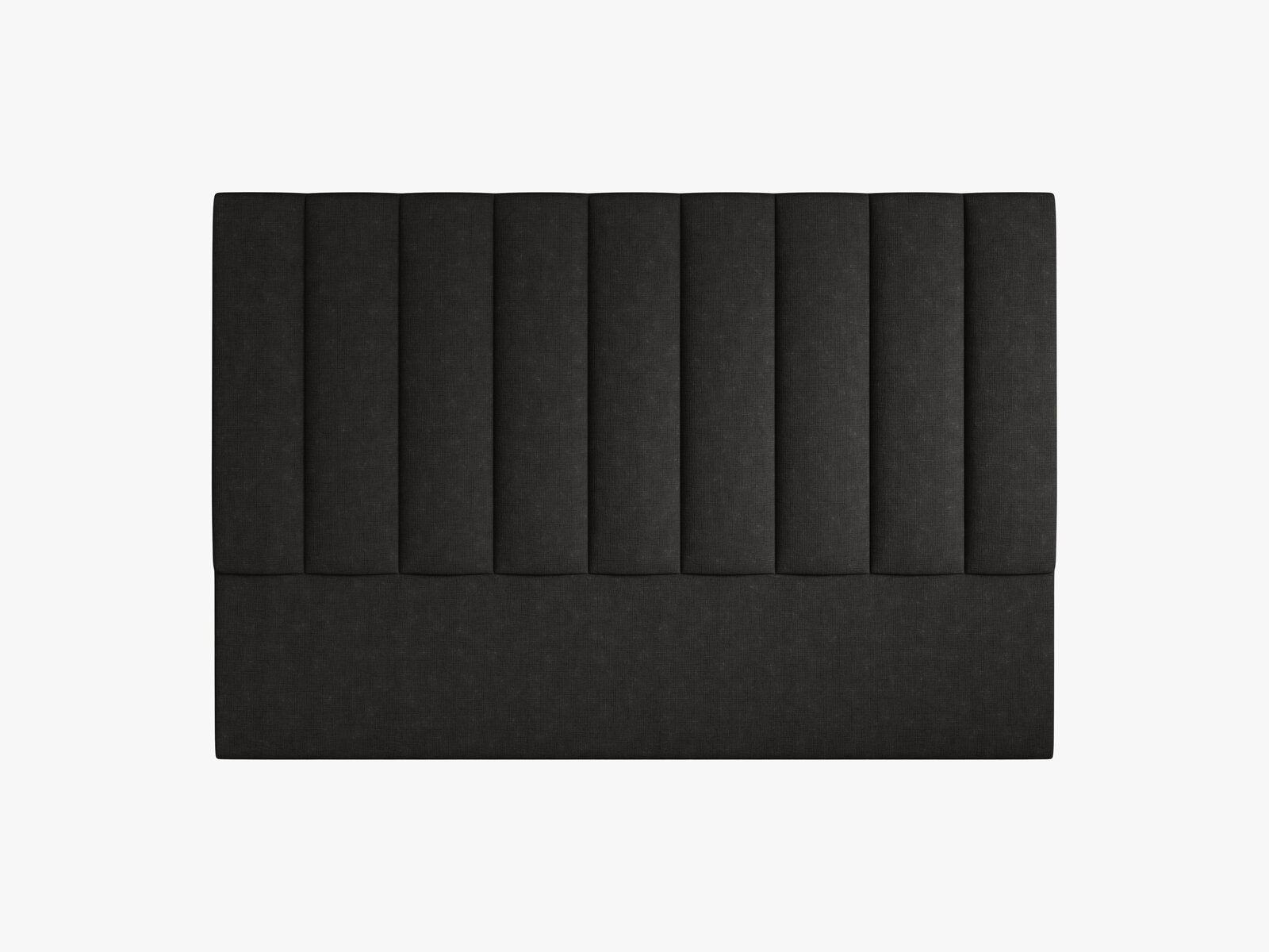 Micadoni Marl Samtiger Kopfteil 140 cm (H 120 cm) Strukturierter Stoff Liberty Schwarz 180x120