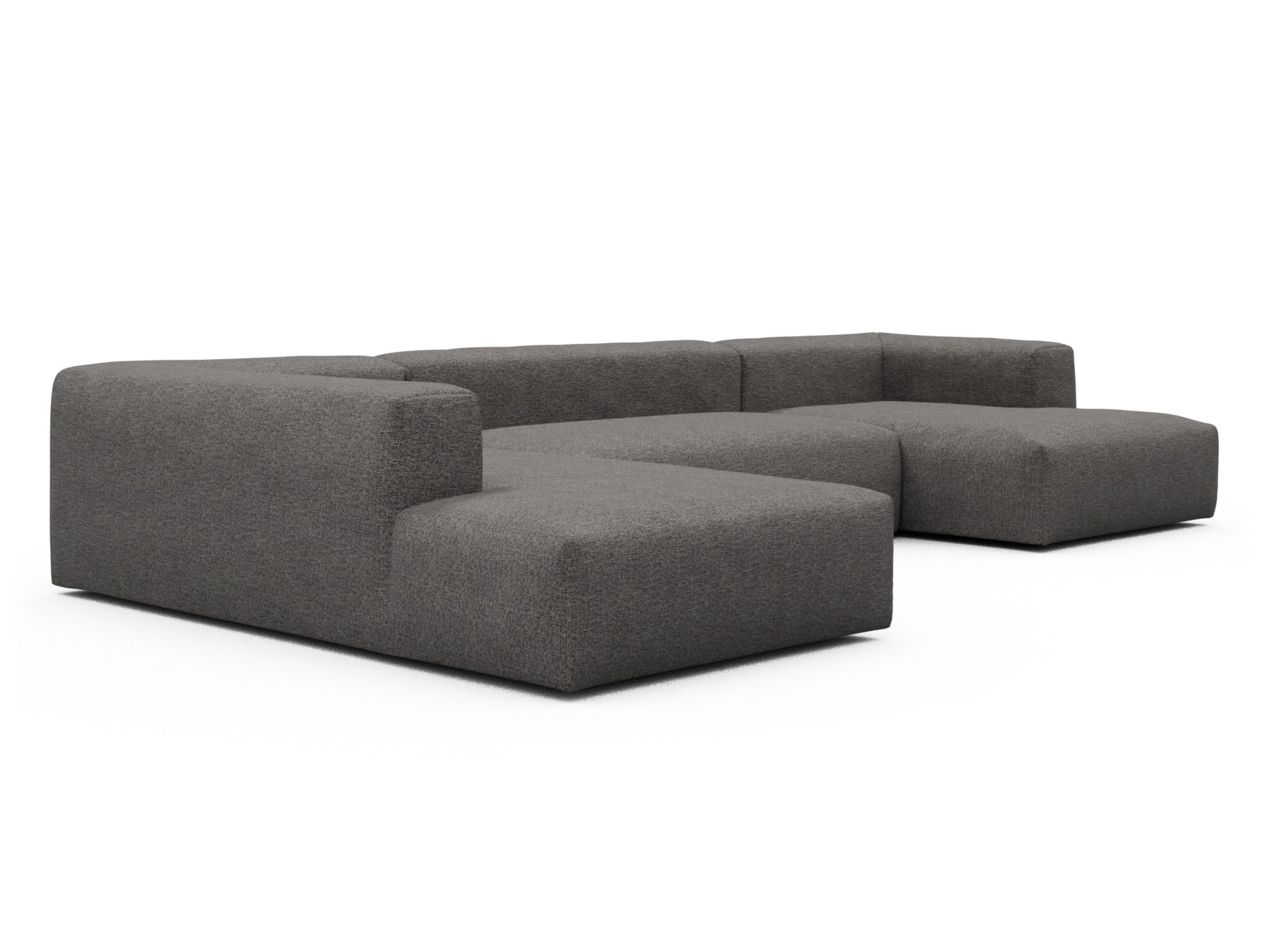 Skandi Home Wohnlandschaft Fred Relax-Ecke links mit 2-Sitzer und Chaiselongue rechts Carreno-Salt-and-Pepper moebelfaktor
