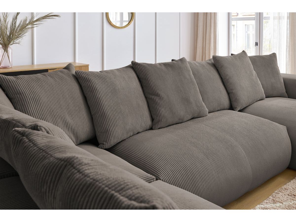 Bobochic Voltaire Wohnlandschaft 356 × 214 cm Cordsamt Taupe Ecke rechts