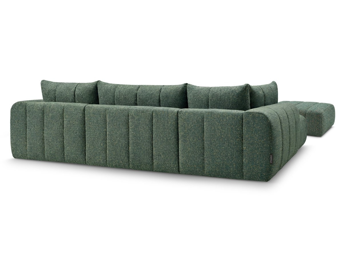 Bobochic Nesty Wohnlandschaft mit Pouf Melange-Stoff Dunkelgrün Ecke rechts
