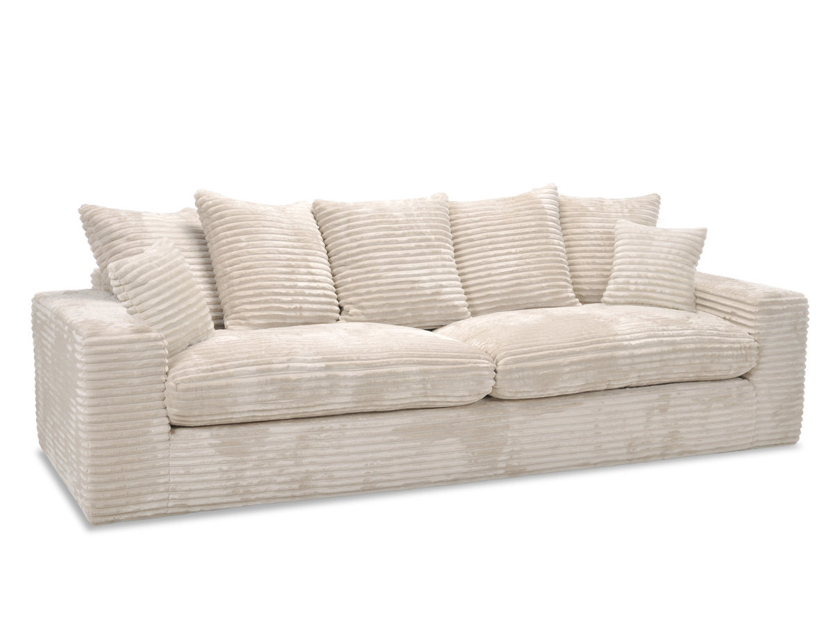 Bobochic Nevada Sofa 3-Sitzer 260 × 97 cm Breitcord weich Beige