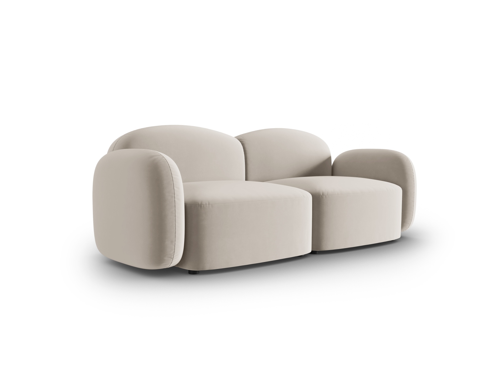 Micadoni Sofa Blair 2-Sitzer Samt Casino Hellbeige