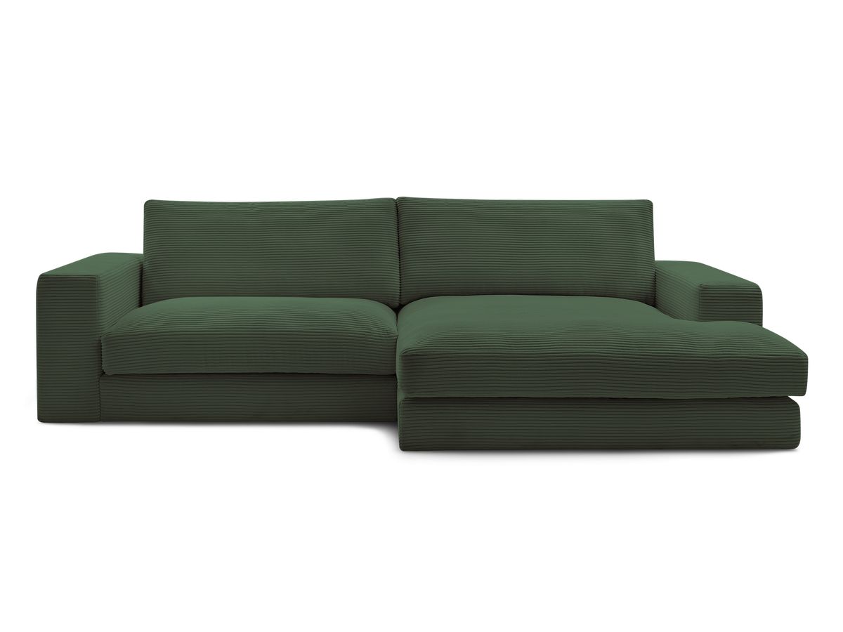 Bobochic Leonard Ecksofa 234 × 159 cm Cordsamt Dunkelgrün Ecke rechts
