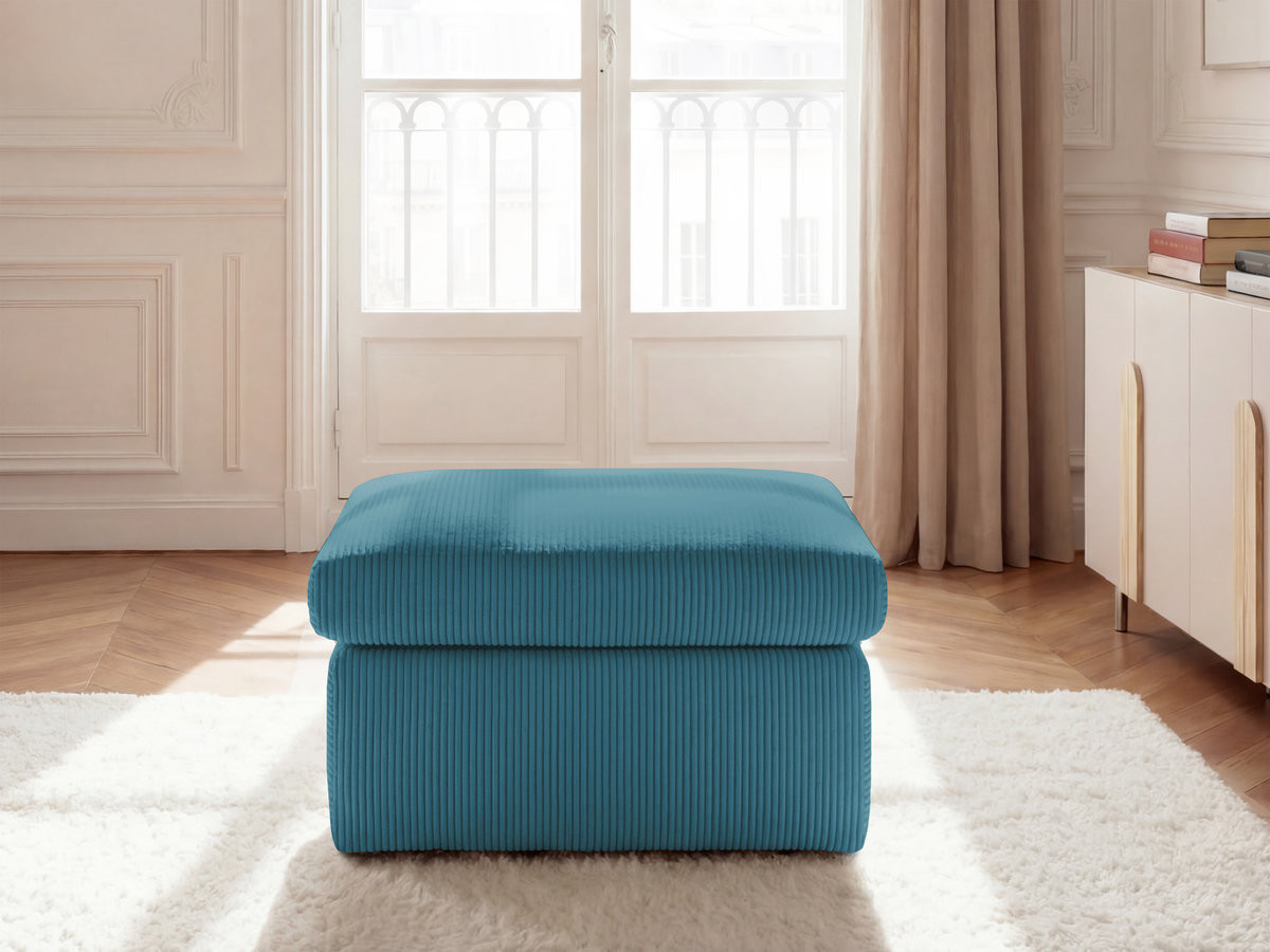 Bobochic Enore Pouf Cordsamt Hellblau