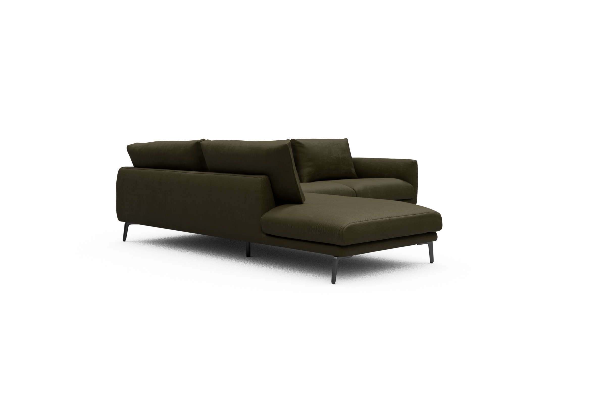 Ecksofa Karl Relax-Ecke links mit 2,5-Sitzer Cordufine-Pine-Green