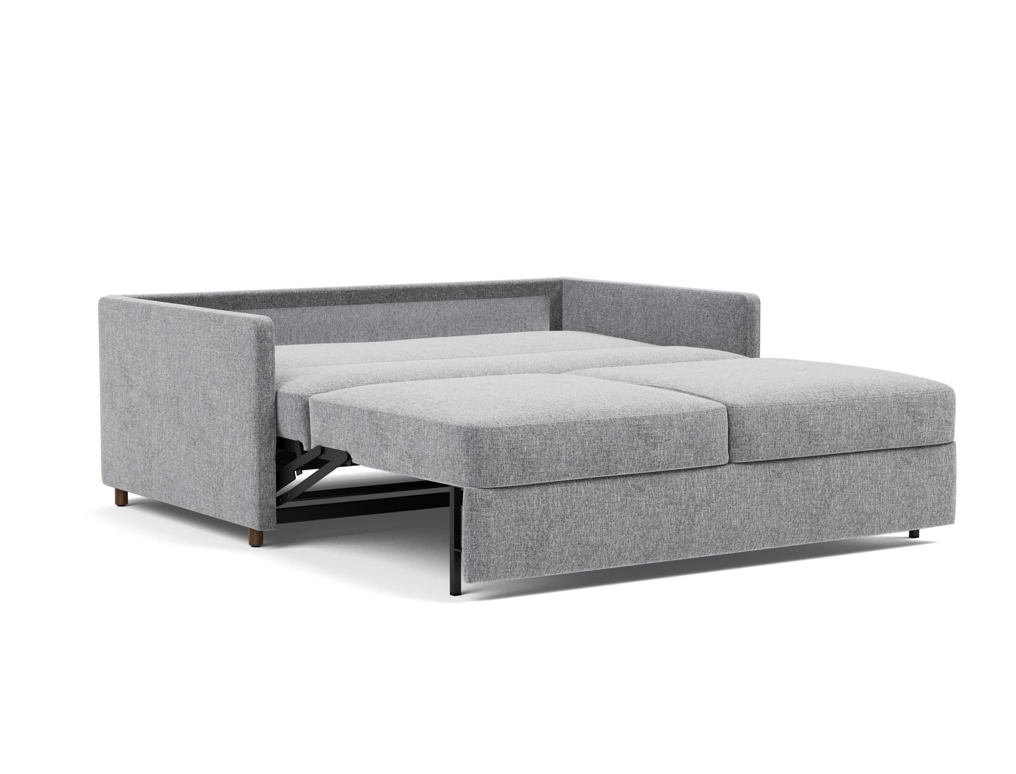 Schlafsofa Neah mit Slim-Armlehnen 160 Strukturierter Stoff Twist 565-Granite