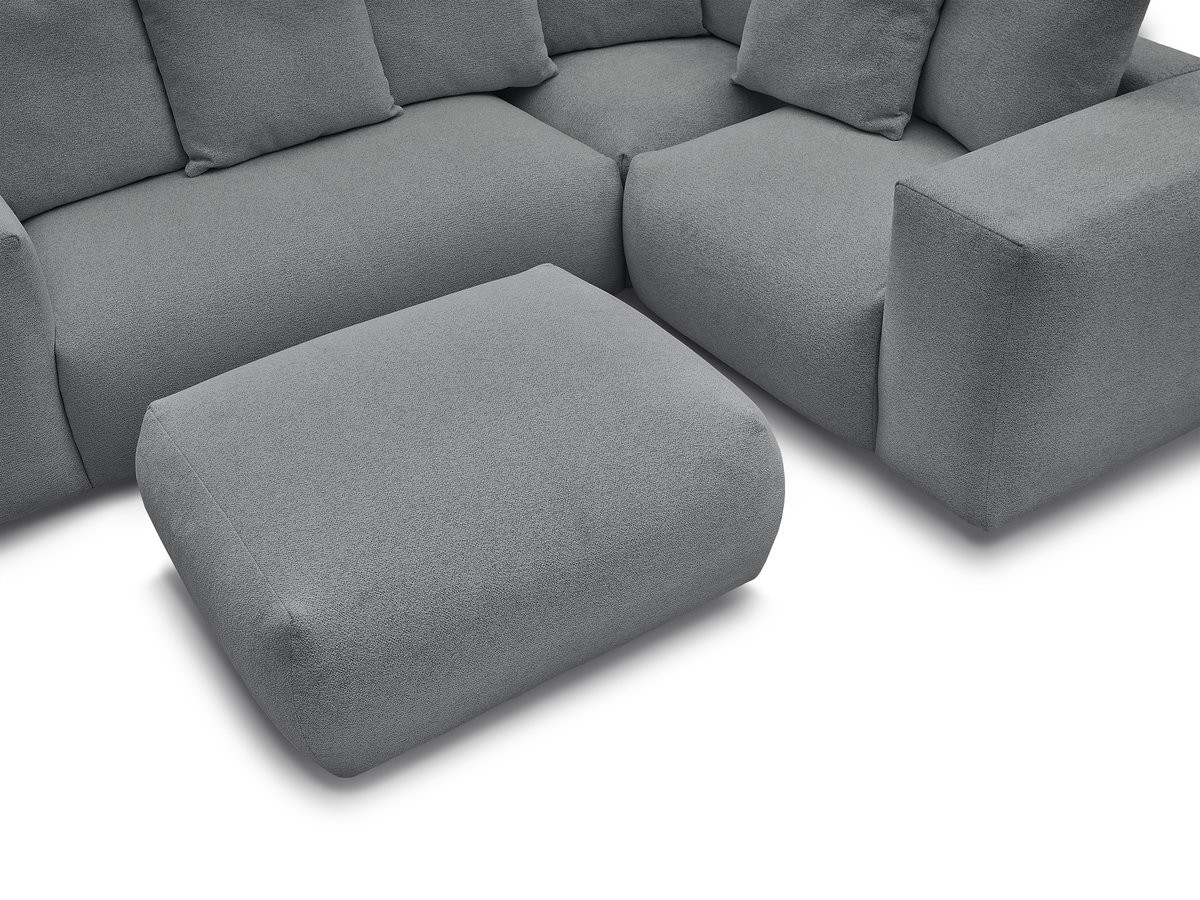 Bobochic Voltaire Ecksofa mit Pouf 268 × 214 cm Melange-Stoff Dunkelgrau Ecke rechts