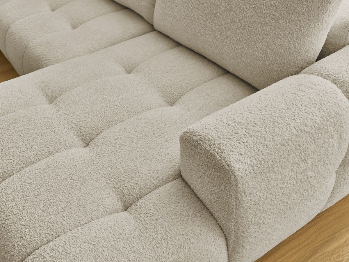 Bobochic Fuji Wohnlandschaft Bouclé-Stoff Beige Ecke rechts