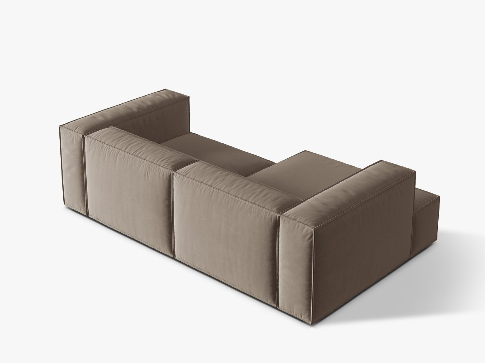 Micadoni Ecksofa Nuria 3-Sitzer Links Samt Warmes Grau