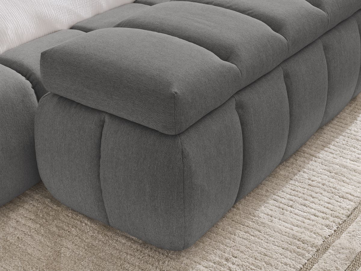 Bobochic Denali Polsterbett mit Bettkasten mit Bettbank Stoff Dunkelgrau, Liegefläche 160 × 200 cm