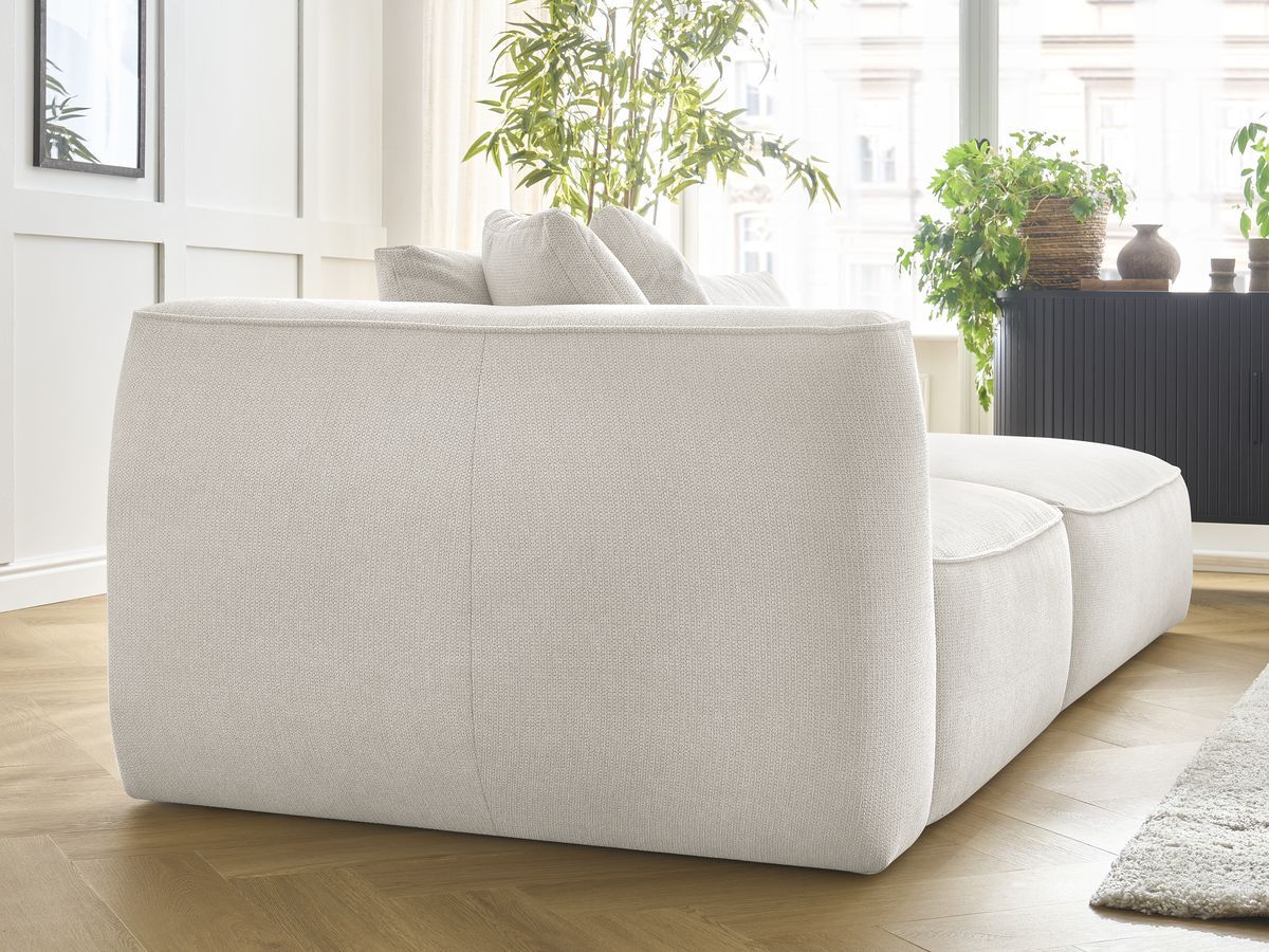 Bobochic Leopold Sofa 3-Sitzer Melange-Stoff Weiß Armlehne links