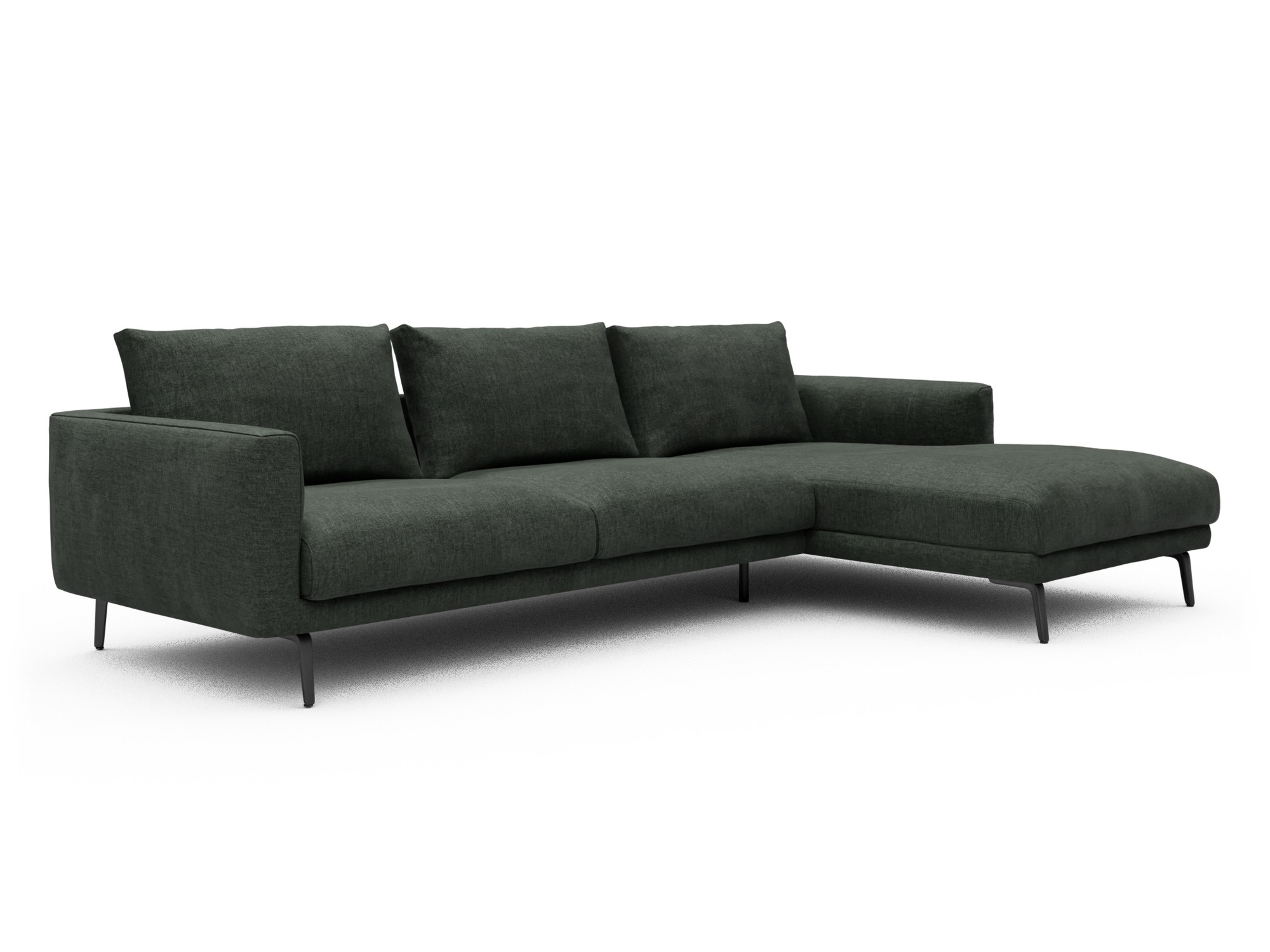 Skandi Home Ecksofa Karl Chaiselongue rechts mit 2,5-Sitzer Aivi-Pine-Green moebelfaktor