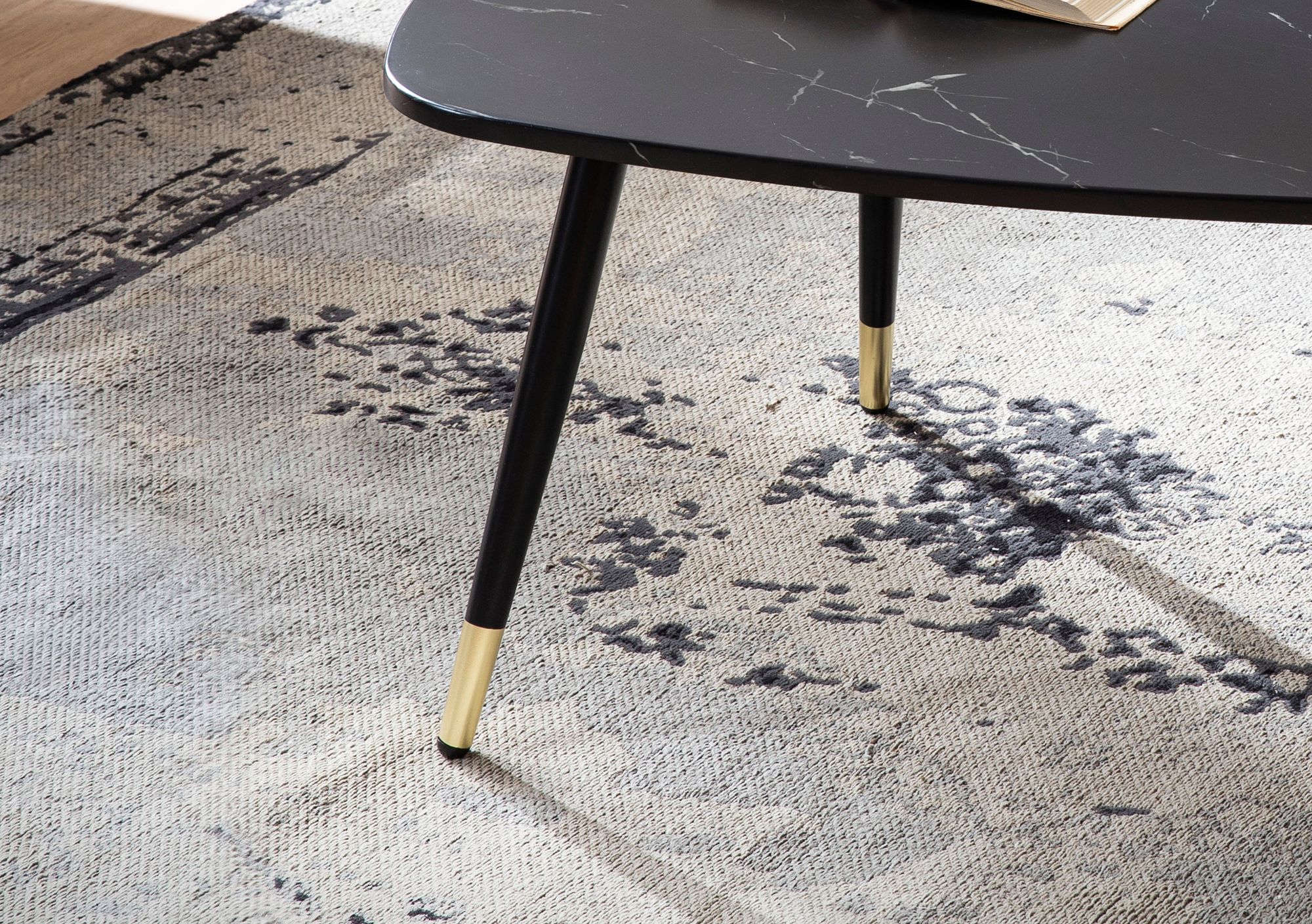 Couchtisch Ringstad Marmoroptik Schwarz 90 × 60 × 41 cm