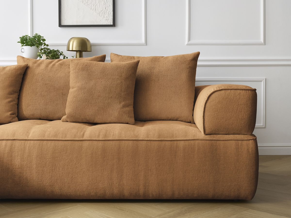Bobochic Whesley Ecksofa Stoff Gelb Ecke rechts