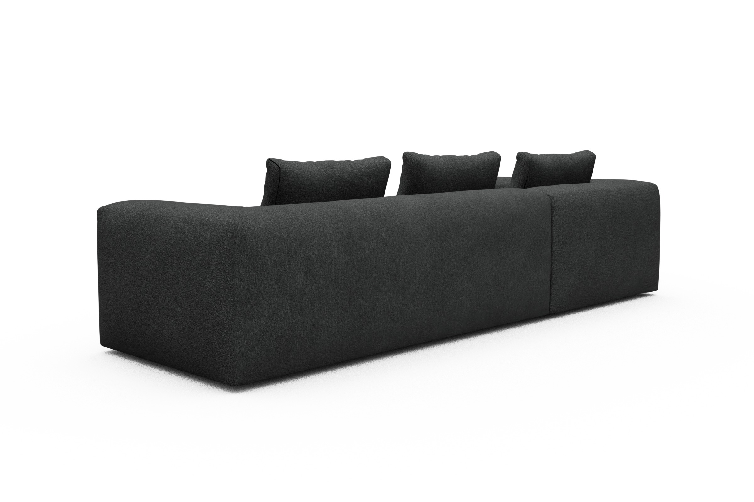 Ecksofa Fred Relax-Ecke links mit 2,5-Sitzer Boucle-Charcoal