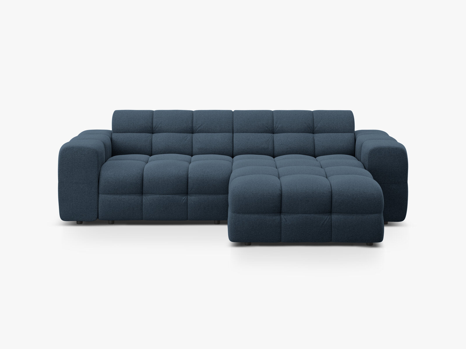Micadoni Ecksofa Kendal 4-Sitzer Rechts Strukturierter Stoff Marineblau