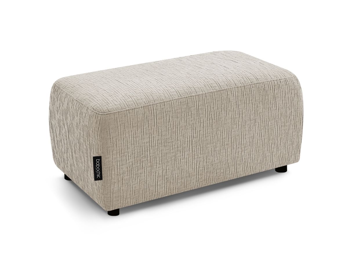 Bobochic Atilla Pouf Strukturstoff Beige