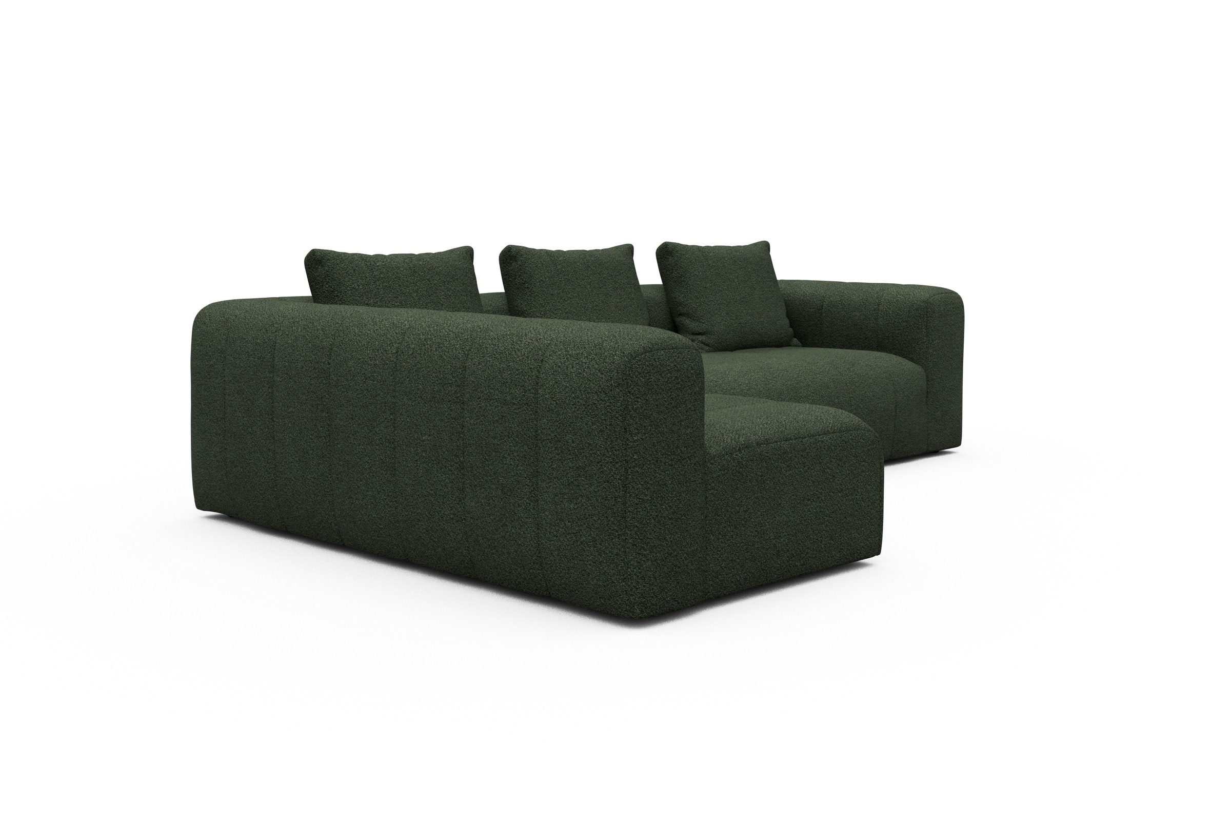Ecksofa Hugo 2x 2,5-Sitzer Armlehne rechts Vanora-Deep-Green