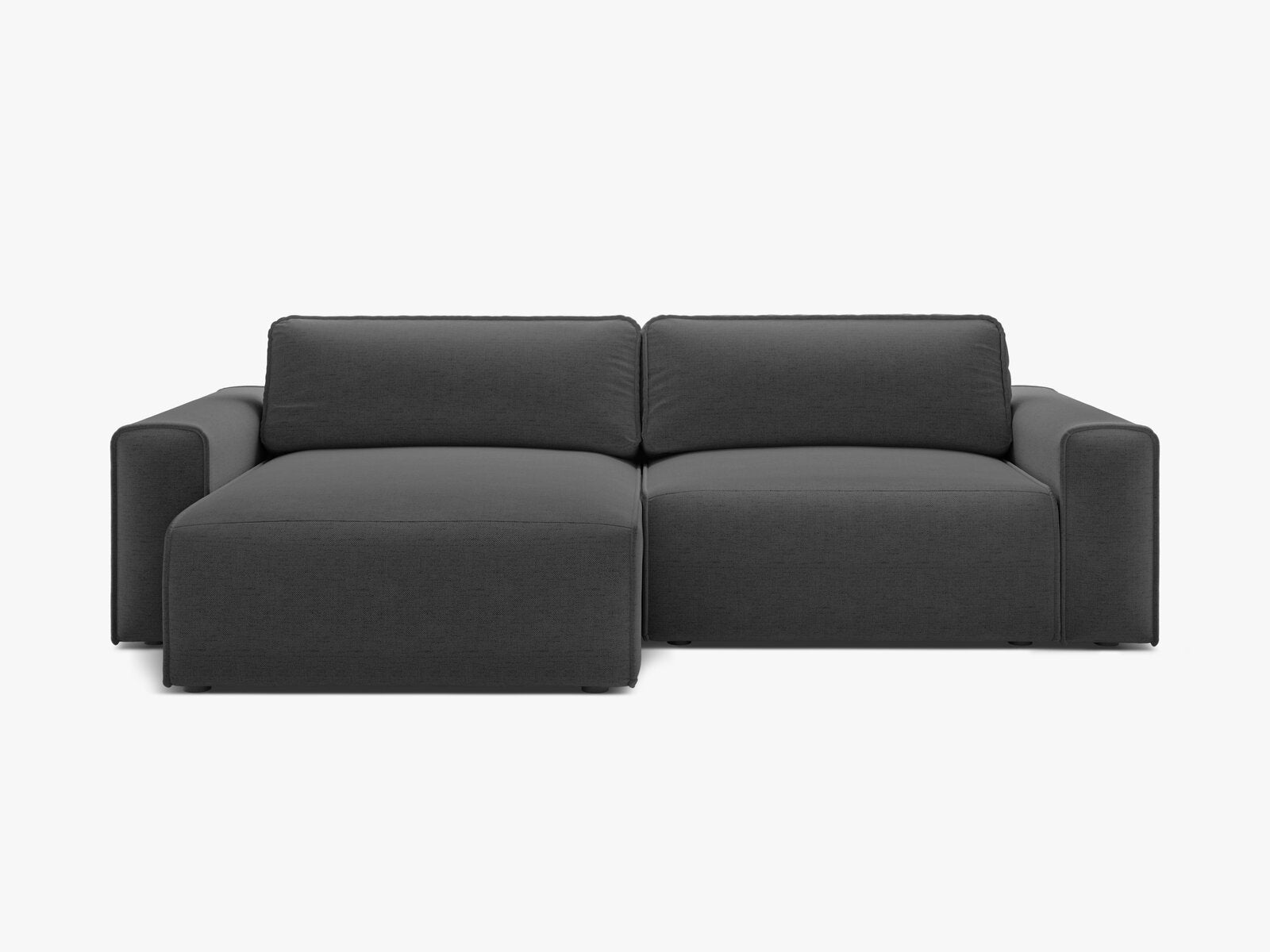 Micadoni Ecksofa Victor 3-Sitzer mit Schlaffunktion Links Strukturierter Stoff Anthrazit