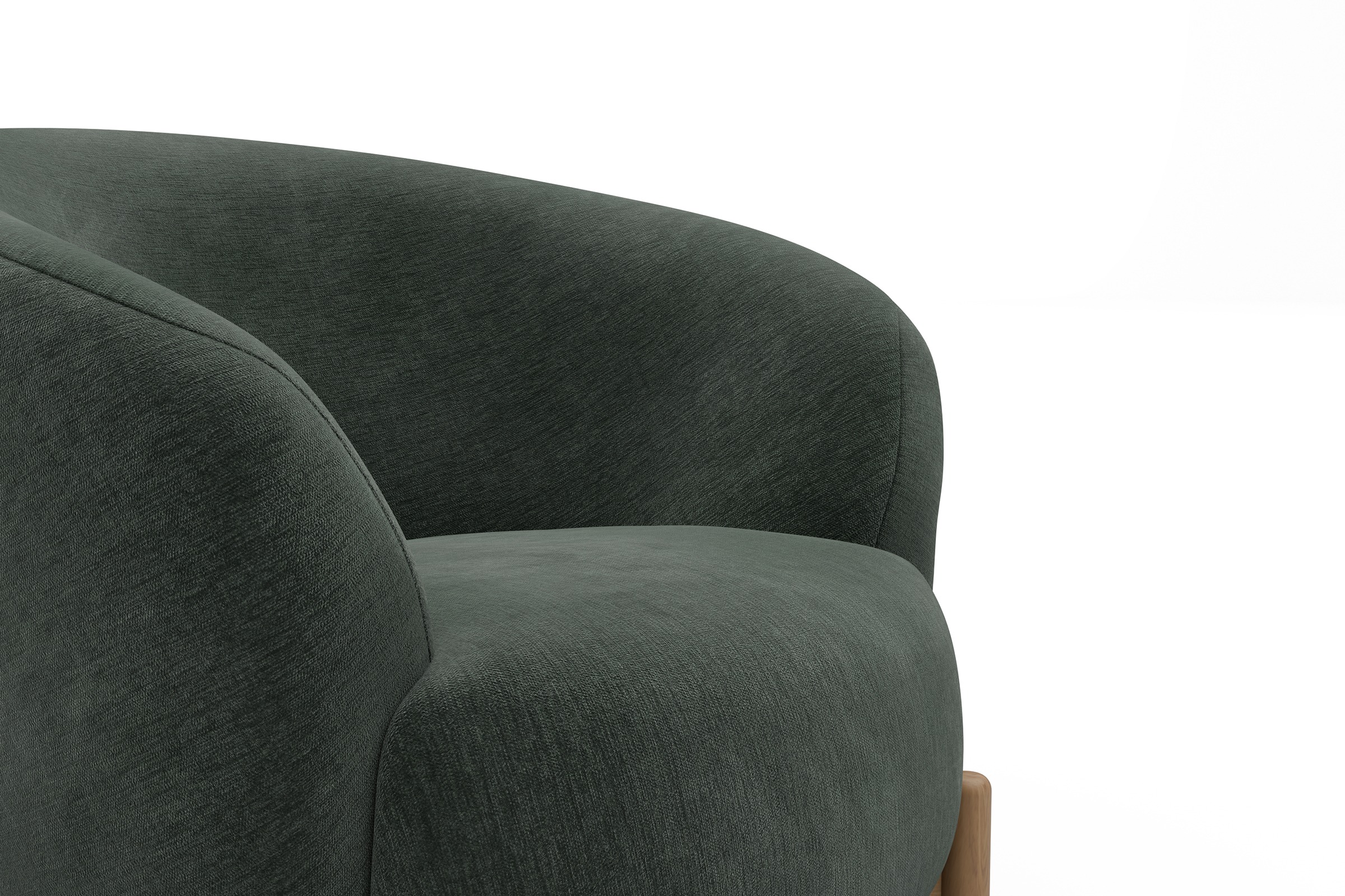 Sessel Ronda Holzbeine Eiche Natur Smooth-Laurel-Green