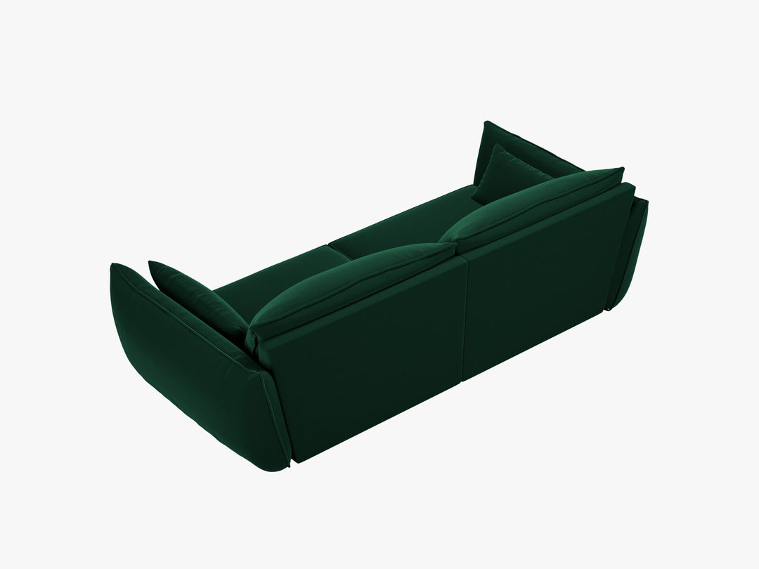 Micadoni Sofa Kaelle 3-Sitzer Samt Bluvel Flaschengrün