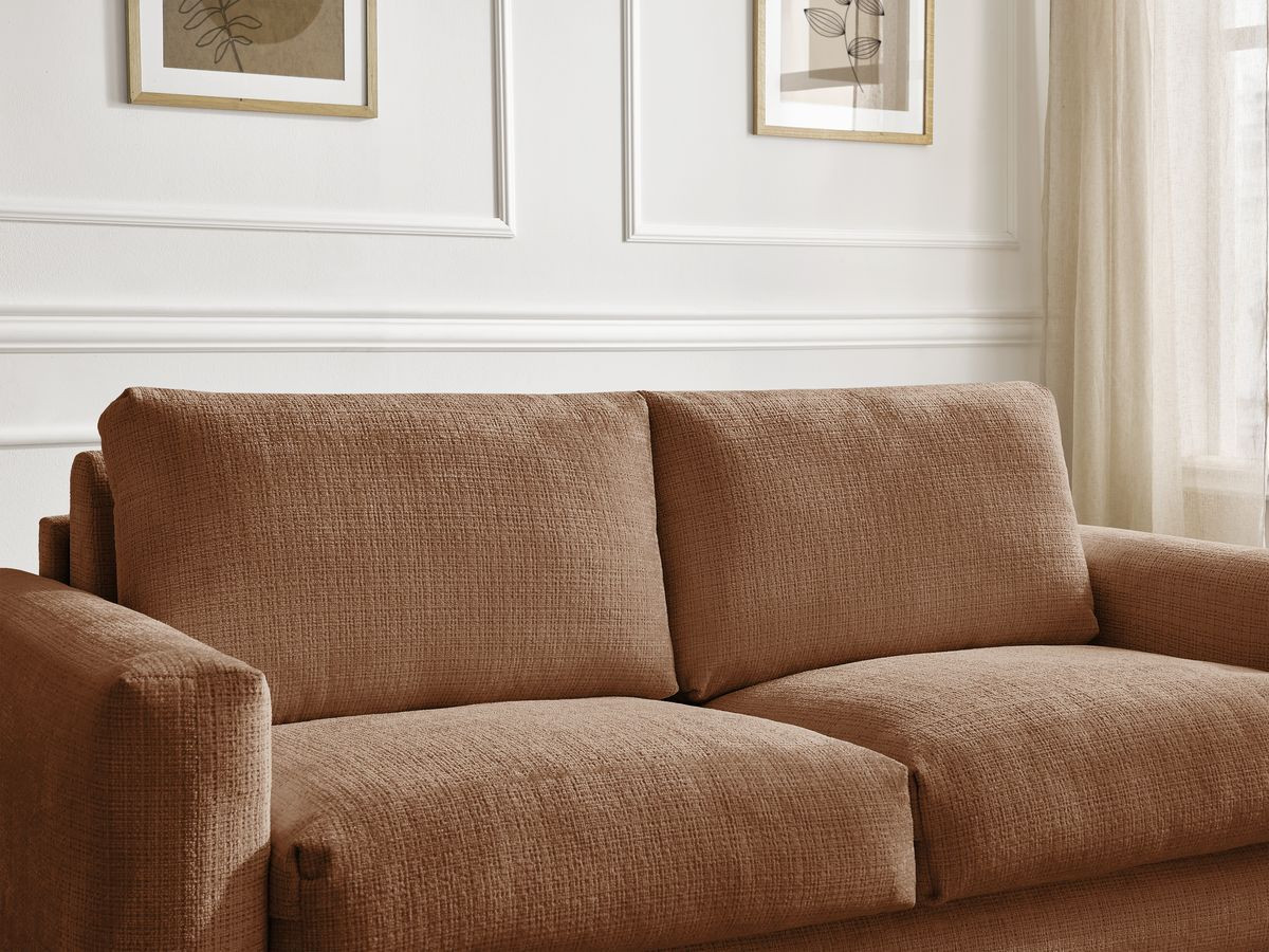 Bobochic Cocoone Schlafsofa 3-Sitzer Strukturstoff Orange, Liegefläche 160 × 200 cm